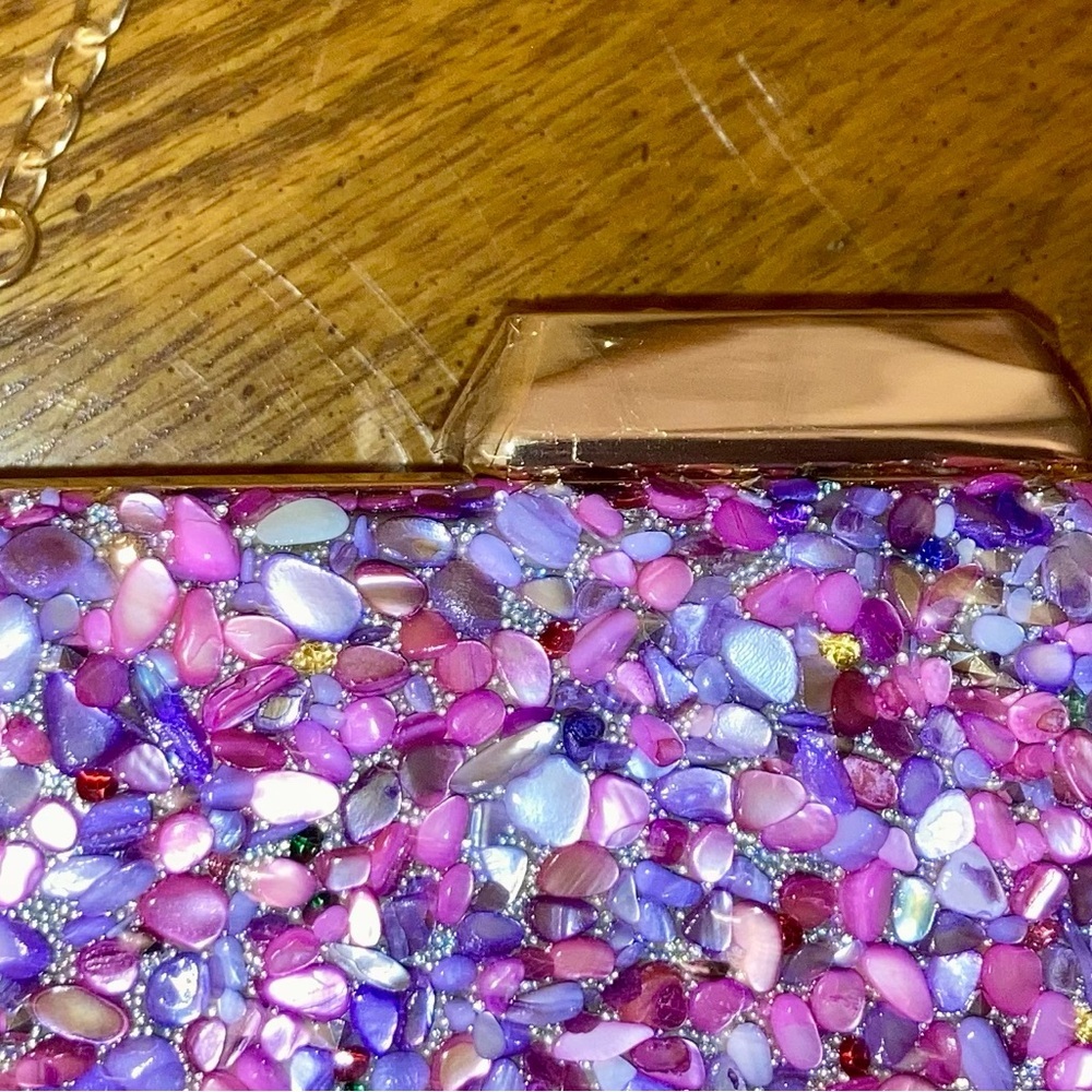 Embellished Crossbody/Clutch NWOT Purples, Pink and Rhinestones   - - Picture 6 of 16